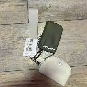 Lululemon Dual Pouch Wristlet - sage green and off white